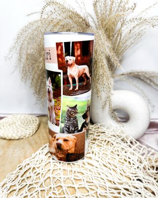 Krásný a praktický kousek 😍 Tato termoska byla vytvořena na zakázku z koláže fotek zákazníkových mazlíčků. Mám ráda tyhle...